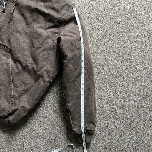 Berne Heritage Duck Canvas Hooded Active Chore Jacket Quilt Lined Brown Mens 2XL - Picture 14 of 15